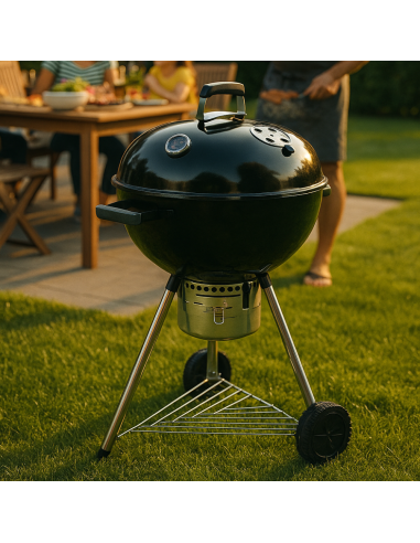 Billy Barbecue Carbone 70x58x102 Cm Griglia 54 Cm Termometro Ganci Portautensili 