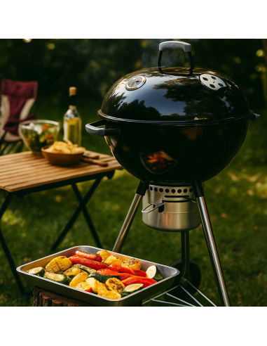Billy Barbecue Carbone 70x58x102 Cm Griglia 54 Cm Termometro Ganci Portautensili 