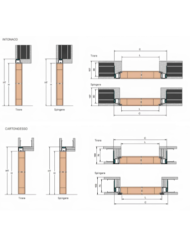 xReverx Ermetika Porta Battente Filo Muro Reversibile Serratura Magnetica