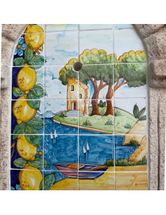Fontana Spagnola Modello Vietri Maiolica H120xL80xP45 Cm Cemento Effetto Pietra 2