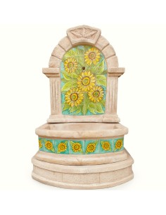 Fontana Spagnola Modello Girasoli Maiolica H120xL80xP45 cm Cemento Effetto Pietra