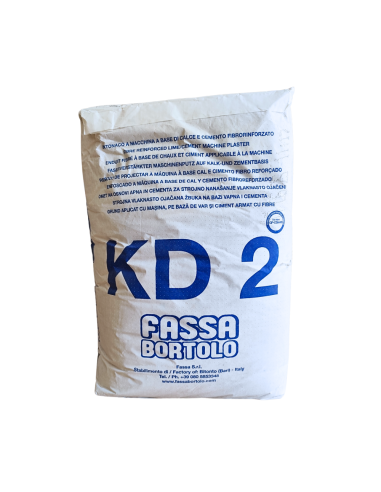 KD 2 Intonaco Fondo Fibrorinforzato Calce Cemento Interni Esterni 25 kg Fassa