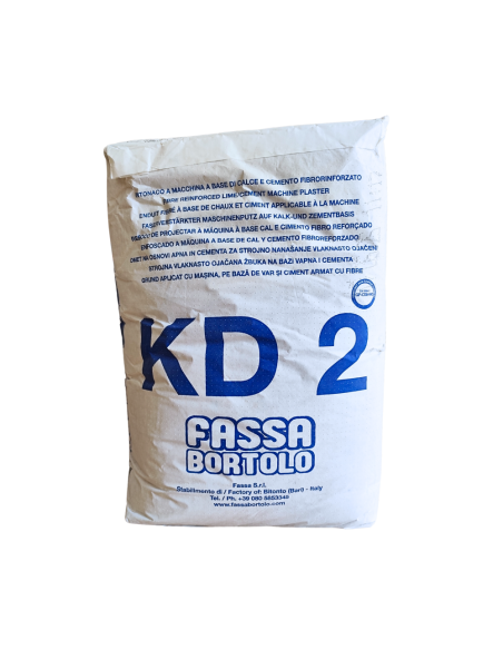 KD 2 Intonaco Fondo Fibrorinforzato Calce Cemento Interni Esterni 25 kg Fassa
