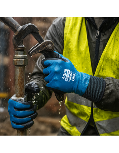 Guanti Lavoro Aqua Impermeabili Idrorepellenti Ambienti Umidi Bagnati 
