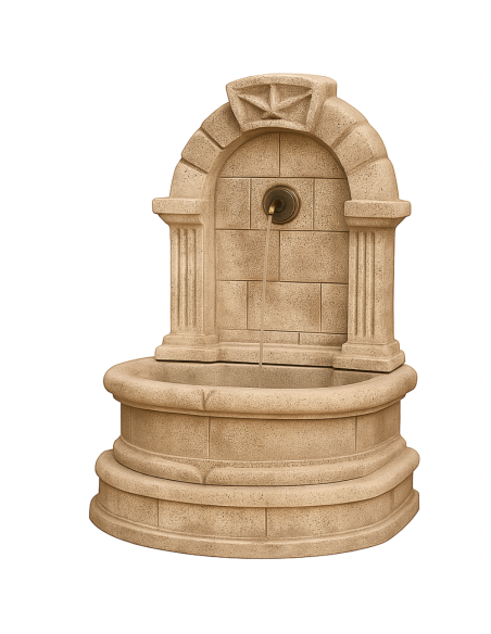 Fontana Spagnola Decorativa Modello Terra H120xL80xP45 Cemento Effetto Pietra