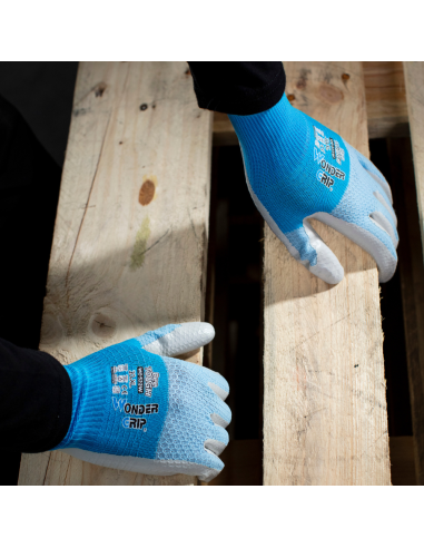 Guanti Lavoro Bee-Tough Ultraleggeri Bianco Celeste Resistenza Calore 