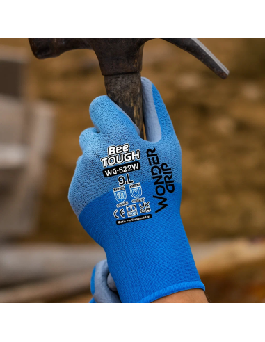 Guanti Lavoro Bee-Tough Ultraleggeri Bianco Celeste Resistenza Calore 