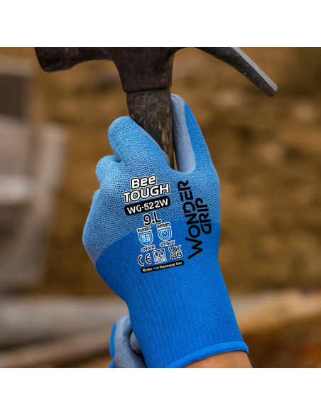 Guanti Lavoro Bee-Tough Ultraleggeri Bianco Celeste Resistenza Calore 