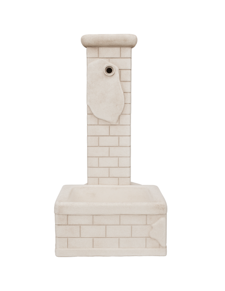Fontana Decorativa Mattone Giardino Cemento Effetto Mattoni H 90 L 35 P 50 Cm