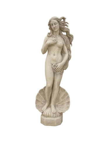 Statua Cemento Grigio Effetto Pietra Naturale Venere Botticelli H120 Cm Giardini 