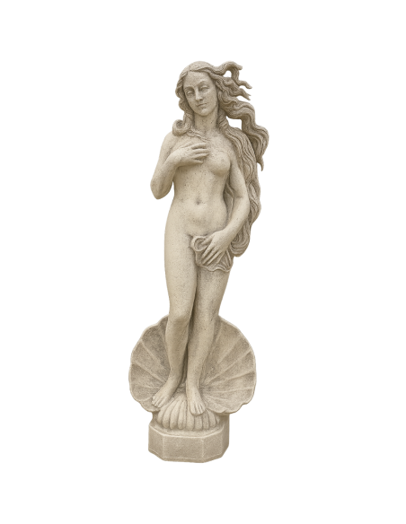 Statua Cemento Grigio Effetto Pietra Naturale Venere Botticelli H120 Cm Giardini 