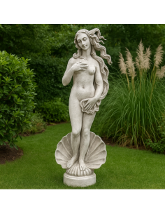 Statua Cemento Grigio Effetto Pietra Naturale Venere Botticelli H120 Cm Giardini  2