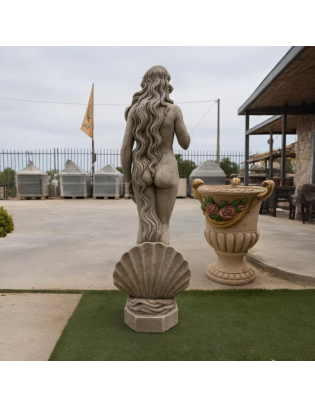 Statua Cemento Grigio Effetto Pietra Naturale Venere Botticelli H120 Cm Giardini 