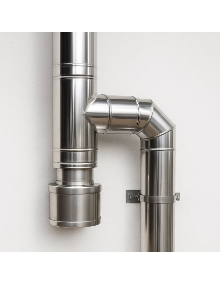 Tappo Raccolta Condensa Cieco Acciaio Inox Diametro 80mm Canna Fumaria 