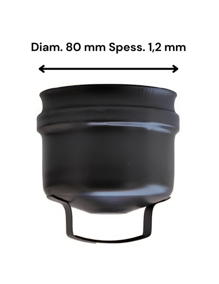 Tappo Condensa Cieco Acciaio Inox Diametro 80mm  Spessore 1,2mm Canna Fumaria 