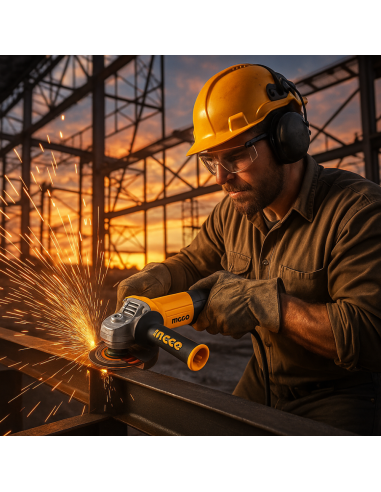 Smerigliatrice Angolare 115 MM 950W 10 dischi Valigetta Preparazione Superfici  