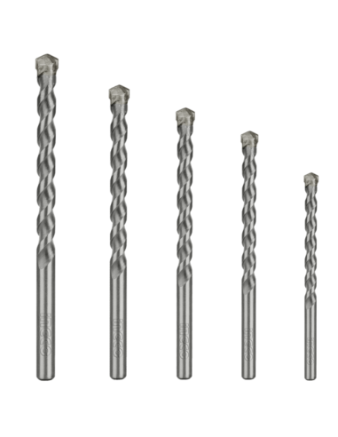 Set 5 Punte Acciaio Trapano Muratura Foratura Precisa Professionale 