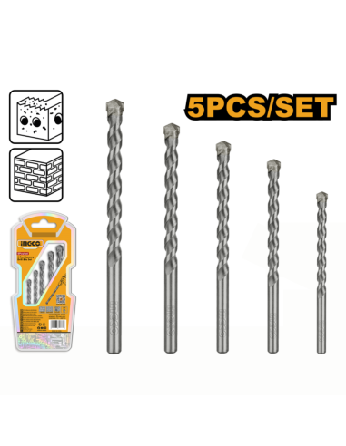 Set 5 Punte Acciaio Trapano Muratura Foratura Precisa Professionale 