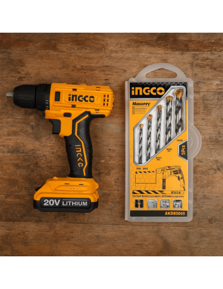 Set 5 Punte Acciaio Trapano Muratura Foratura Precisa Professionale 