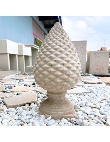 Pigna Salentina Cemento Bianco 19 x 19 x H.46 cm Arredo Giardino Esterni