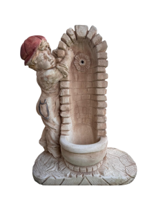 Fontana Giardino Calcestruzzo Cemento Senza Rubinetto 75x35xH.91cm Modello Bimbo