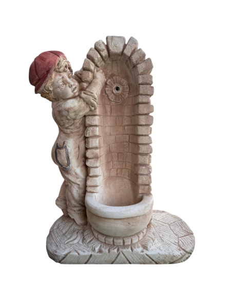 Fontana Giardino Calcestruzzo Cemento Senza Rubinetto 75x35xH.91cm Modello Bimbo