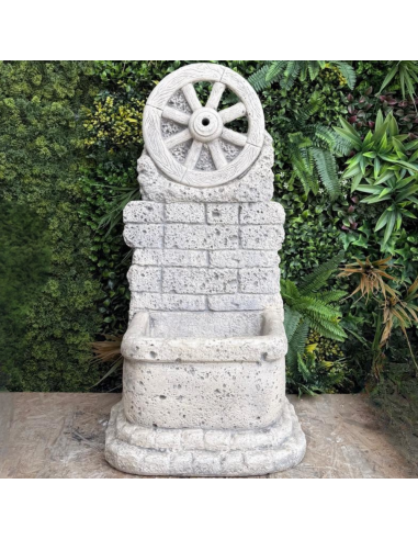 Fontana Giardino Calcestruzzo Cemento Senza Rubinetto 44x37xH.94cm Mod. Ruota