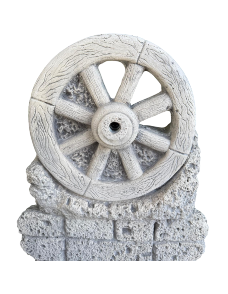 Fontana Giardino Calcestruzzo Cemento Senza Rubinetto 44x37xH.94cm Mod. Ruota