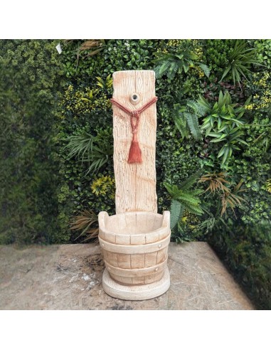 Fontana Giardino Calcestruzzo Cemento Senza Rubinetto 29x36xH.89cm Modello Corda