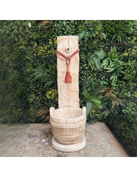 Fontana Giardino Calcestruzzo Cemento Senza Rubinetto 29x36xH.89cm Modello Corda
