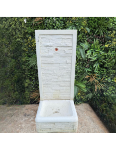 Fontana Giardino Calcestruzzo Senza Rubinetto 40x40xH90Cm Serie Muraglietto