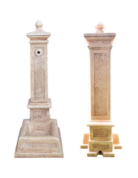 Fontana Calcestruzzo Cemento Senza Rubinetto 28x36xH.80cm Modello Emone Esterno