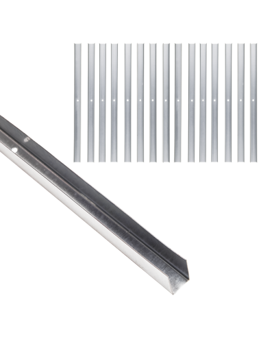 Guida U Standard 2 m Acciaio Zincato Sp 0,6 mm Fissaggio Cartongesso 16 Pezzi