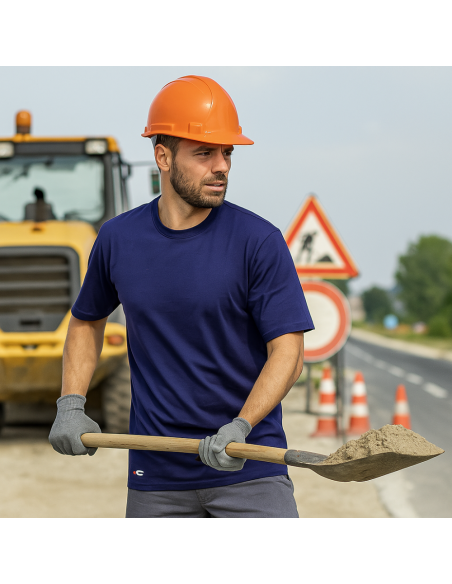 T-shirt Zanzibar Manica Corta Colore Blu Navy 100% Cotone Traspirante Leggera