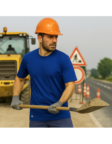 T-shirt Zanzibar Manica Corta Colore Blu Royal 100% Cotone Traspirante Leggera