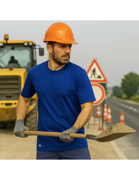 T-shirt Zanzibar Manica Corta Colore Blu Royal 100% Cotone Traspirante Leggera