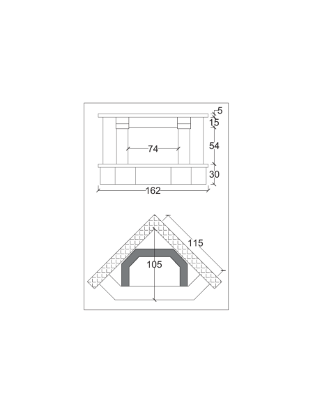 Camino Barcellona Rivestimento Focolare Refrattario M100 Angolare Pietra