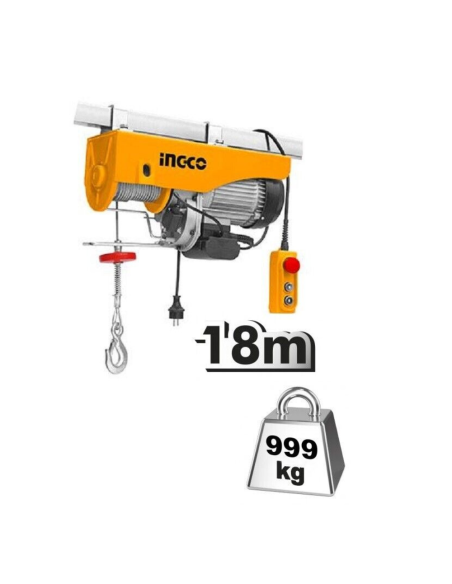 Paranco a catena elettrico con gancio di sospensione e telecomando da 900 W