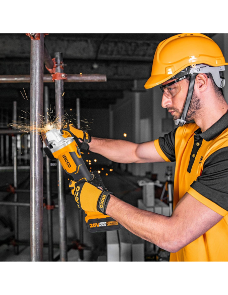 Smerigliatrice Angolare 115 mm 2 Batterie Al Litio 20V 10 Dischi Universali  