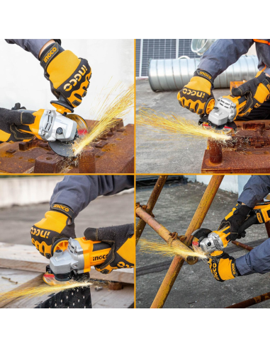 Smerigliatrice Angolare 115 mm 2 Batterie Al Litio 20V 10 Dischi Universali  