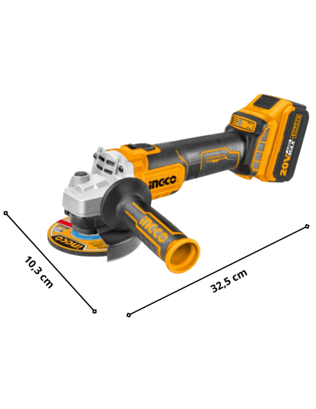 Smerigliatrice Angolare 115 mm 2 Batterie Al Litio 20V 10 Dischi Universali  