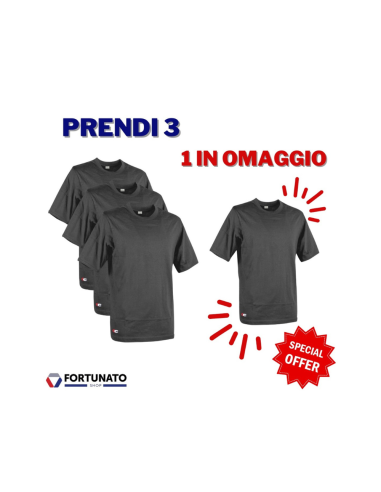 T-shirt Zanzibar a manica corta colore antracite 100% cotone 