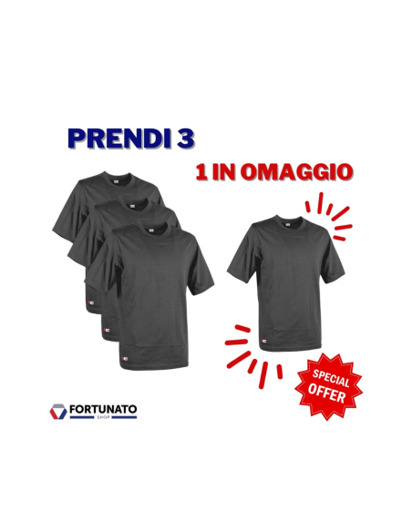 T-shirt Zanzibar a manica corta colore antracite 100% cotone 