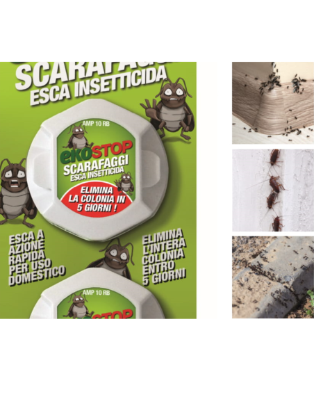 Trappola Scarafaggi Blister Blatte Esca Insetticida Casa Fessure Nido Ekostop