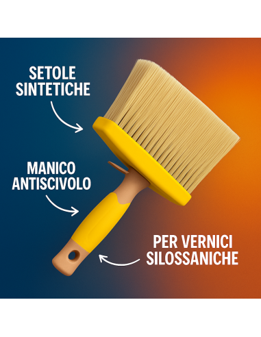 Plafone Manico Gomma Quarzi Vernici Silossaniche Setole In Poliestere 50x150 mm 