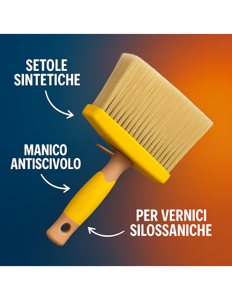 Plafone Manico Gomma Quarzi Vernici Silossaniche Setole In Poliestere 50x150 mm 