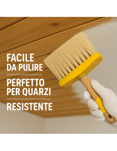 Plafone Manico Gomma Quarzi Vernici Silossaniche Setole In Poliestere 50x150 mm 