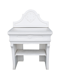 Pilozza Lavabo Bianca Serie Romantica Cemento Calcestruzzo 90 x 50 x h.28 cm 