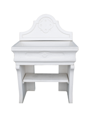Pilozza Lavabo Bianca Serie Romantica Cemento Calcestruzzo 90 x 50 x h.28 cm 