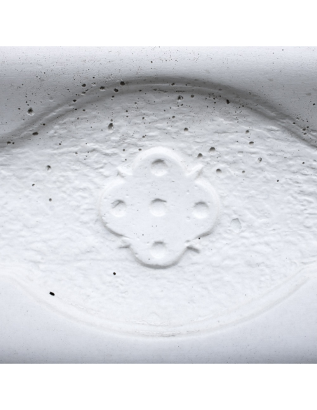Pilozza Lavabo Bianca Serie Romantica Cemento Calcestruzzo 90 x 50 x h.28 cm 